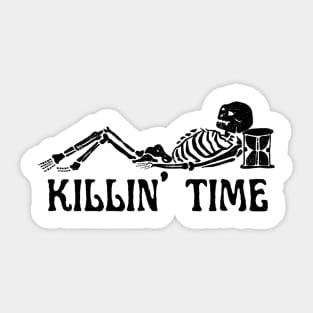 Grave Art - Skeleton Hourglass "Killin' Time" Sticker